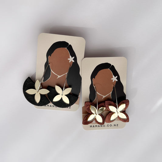 Fetū Earrings (Deep Bronze + Gold)