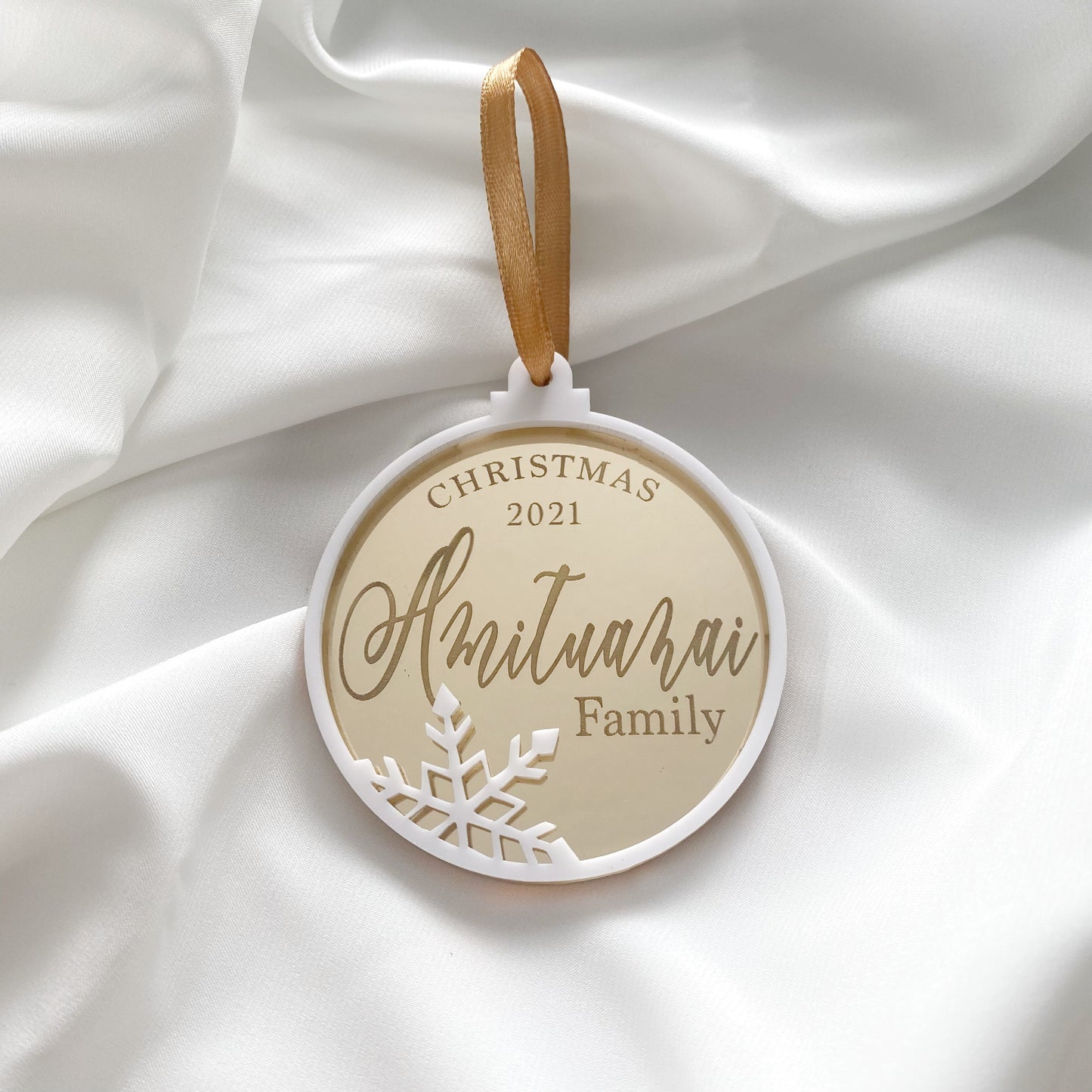 Layered "Name" + Snowflake Bauble