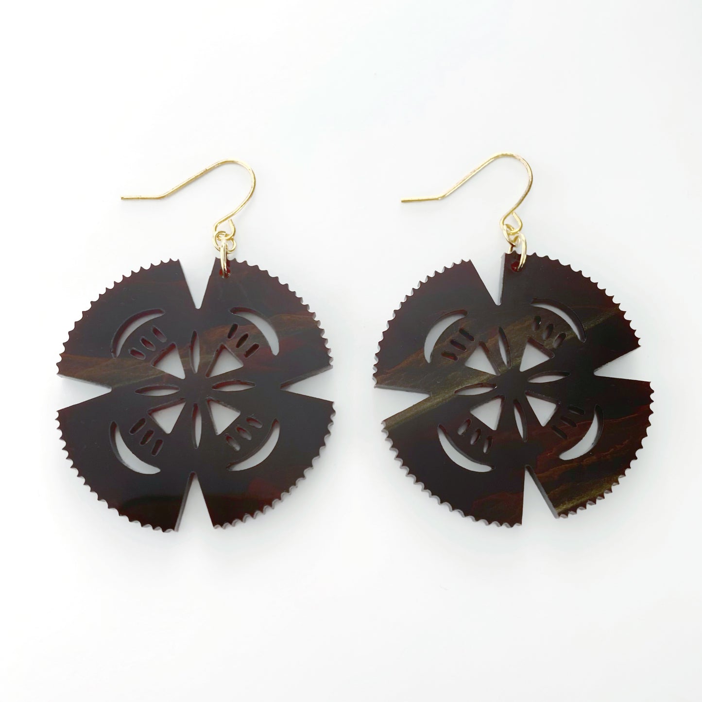 Masi Earrings (Brown/White/Gold)