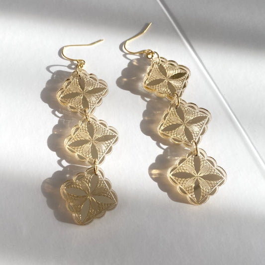 Siapo Triple Drop Earrings (Gold/RoseGold/Silver)