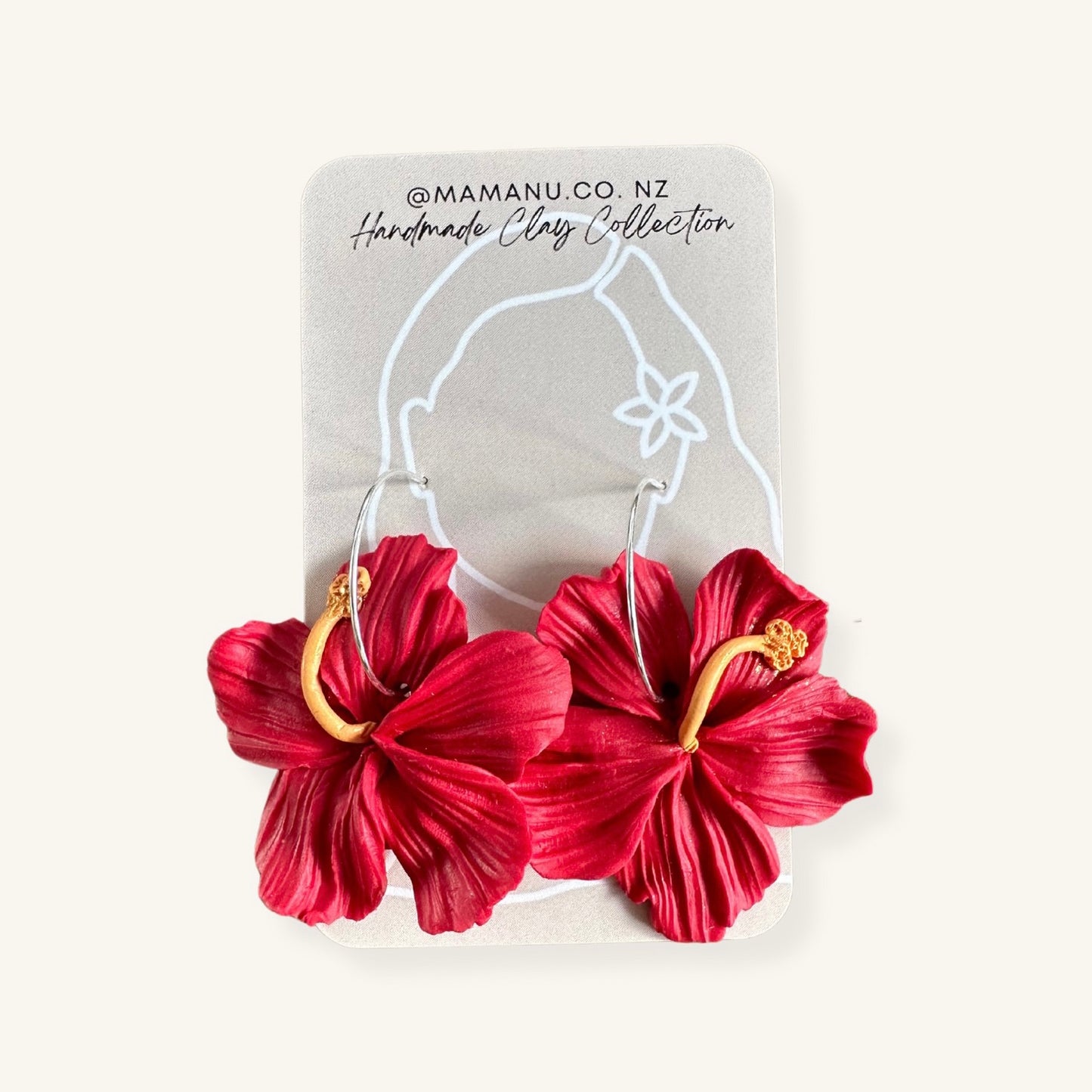 Clay Aute Earrings (Red)