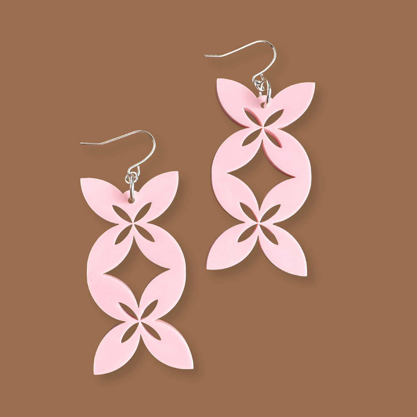 XL Tipani Statement Earrings (Pink / White)