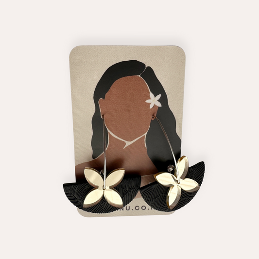 'Aniva Earrings (Black + Gold)