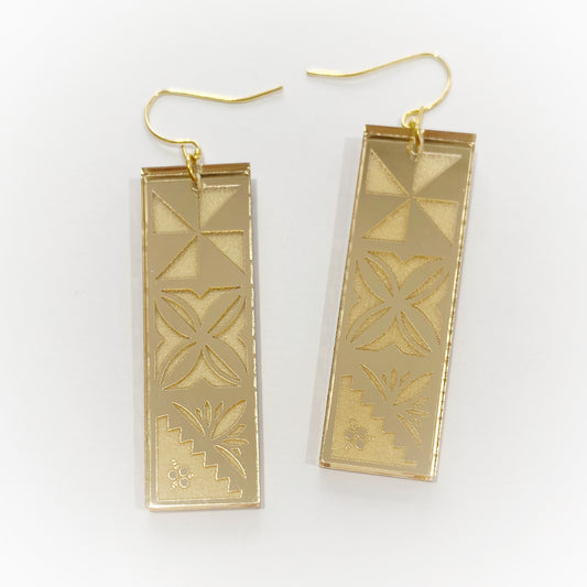 Upeti Bar Earrings (Gold/Rose Gold)