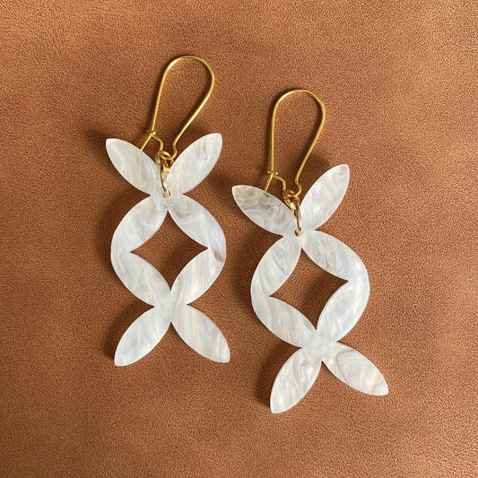 XL Tipani Statement Earrings (White)