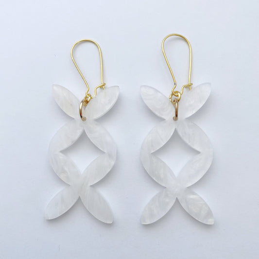 XL Tipani Statement Earrings (White)