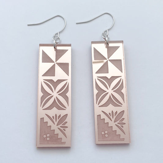 Upeti Bar Earrings (Gold/Rose Gold)