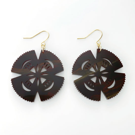 Masi Earrings (Brown/White/Gold)