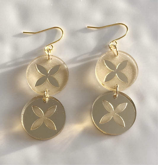 Pua Melia Drop Earrings (Gold/RoseGold/Silver)